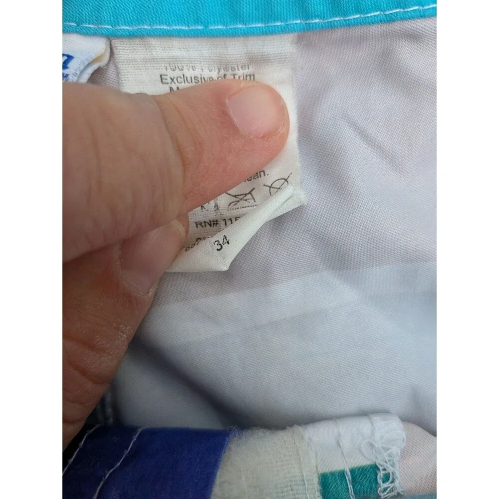 Corona Extra Board Shorts Size 34 Blue Red Colorblock Palm Tree Ocean